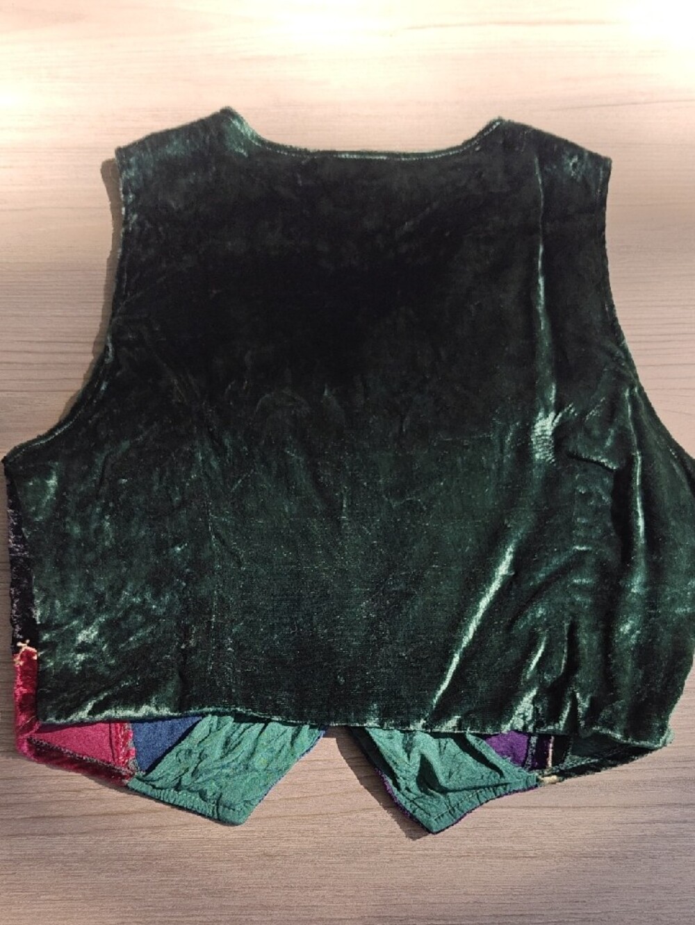 Vintage Le chteau Velvet Patchwork Vest - Multicolor - Picture 7 of 9